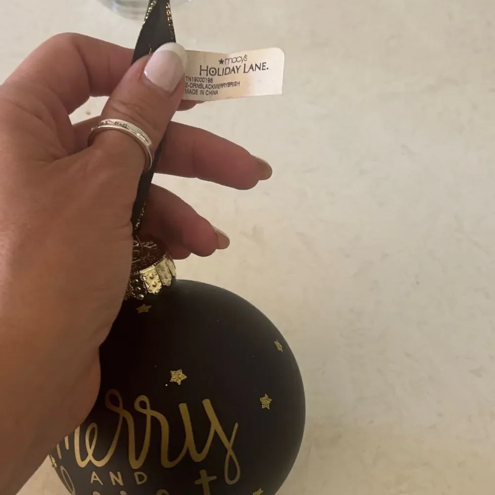 Macy’s Gold and Black Holiday Ornament
